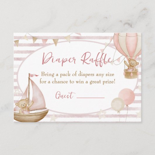 We Can Bearly Wait Diaper Raffle Card Informatiekaartje (Voorkant)