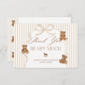 We Can Bearly Wait Elegant Baby Shower Bedankkaart (Voorkant / Achterkant)
