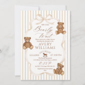 We Can Bearly Wait Elegant Baby Shower Kaart (Voorkant)