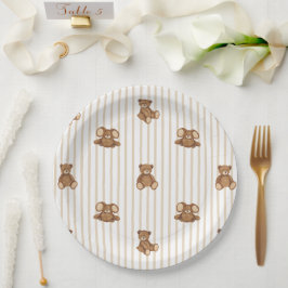 We Can Bearly Wait Elegant Baby Shower Papieren Bordje