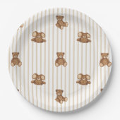 We Can Bearly Wait Elegant Baby Shower Papieren Bordje (Voorkant)