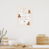 We Can Bearly Wait Elegant Baby Shower Poster (Keuken)