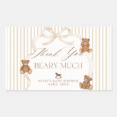 We Can Bearly Wait Elegant Baby Shower Rechthoekige Sticker (Voorkant)