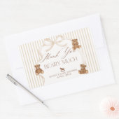 We Can Bearly Wait Elegant Baby Shower Rechthoekige Sticker (Envelop)