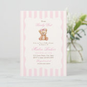 We Can Bearly Wait Elegant Teddy Bear Baby Shower Kaart (Staand voorkant)