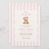 We Can Bearly Wait Elegant Teddy Bear Baby Shower Kaart (Voorkant / Achterkant)