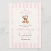 We Can Bearly Wait Elegant Teddy Bear Baby Shower Kaart (Voorkant)