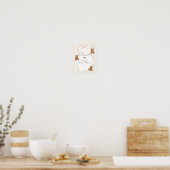We Can Bearly Wait Elegante Baby Shower drankbar Poster (Keuken)
