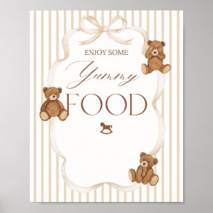 We Can Bearly Wait Elegante Baby Shower eten Poster