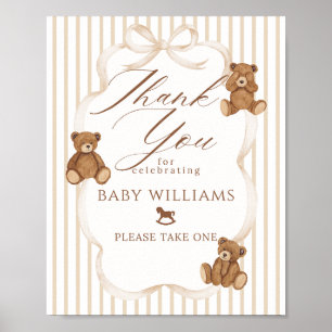 We Can Bearly Wait Elegante Baby Shower Favorieten Poster