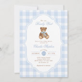 We Can Bearly Wait Elegante Teddybeer Babyshower Kaart (Voorkant)