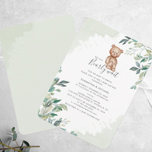 We Can Bearly Wait Eucalyptus Moderne Baby Shower Kaart