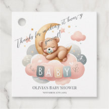 We Can Bearly Wait Favor Tag Meisje Roze