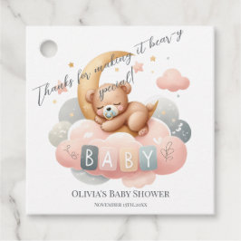 We Can Bearly Wait Favor Tag Meisje Roze Bedankjes Labels
