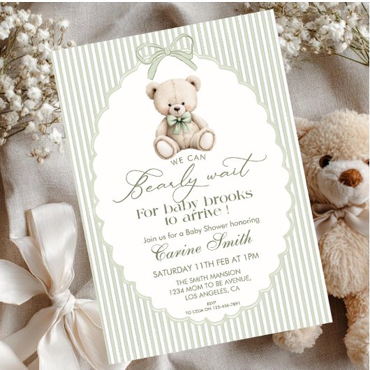 We Can Bearly Wait Gender Neutral Baby Shower Kaart