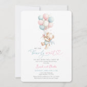 We Can Bearly Wait Gender Reveal Baby Shower Kaart (Voorkant)