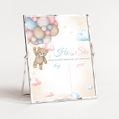We Can Bearly Wait Gender Reveal Sign Poster