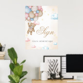 We Can Bearly Wait Gender Reveal Sign Poster (Thuiskantoor)