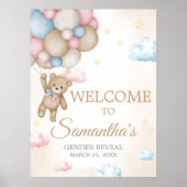 We Can Bearly Wait Gender Reveal Welcome Sign Poster (Voorkant)