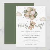 We Can Bearly Wait Geslacht Onbekende Babyshower Kaart (Voorkant / Achterkant)