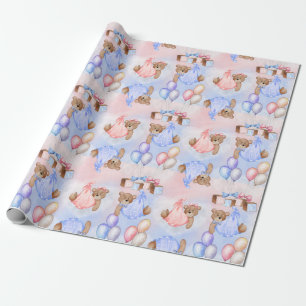 We Can Bearly Wait Geslacht Onthulling Beren Roze  Cadeaupapier