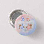 We Can Bearly Wait Geslacht Onthulling Beren Roze Ronde Button 3,2 Cm (Voorkant /achterkant)