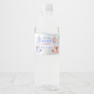 We Can Bearly Wait Geslacht Onthulling Beren Roze  Waterfles Etiket