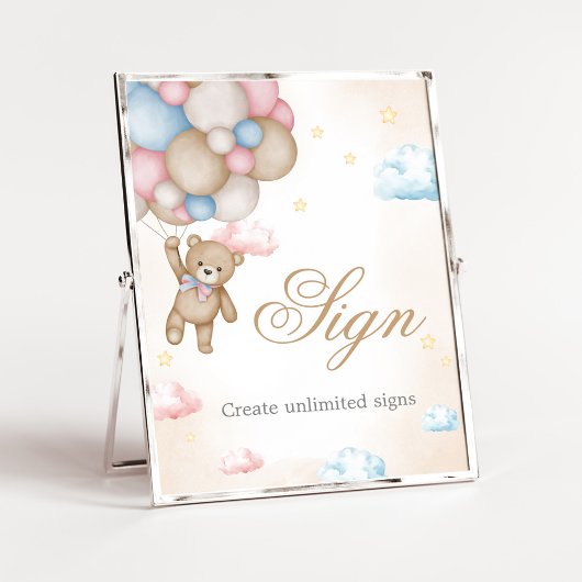 We Can Bearly Wait Geslacht Onthulling Bord Poster