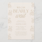 We Can Bearly Wait Geslachtsonderdruk Baby Shower Kaart (Voorkant)