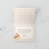 We Can Bearly Wait Gingham Teddybeer Baby Borrel Bedankkaart (Binnen)