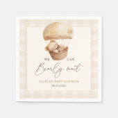 We Can Bearly Wait Gingham Teddybeer Baby Shower Servet (Voorkant)