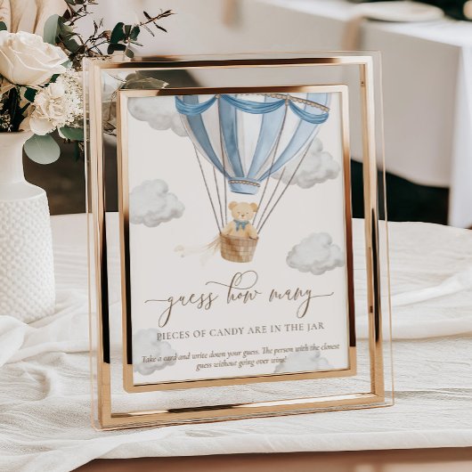 We Can Bearly Wait Guess How Many Baby Shower Game Poster