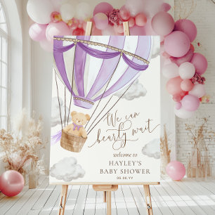 We Can Bearly Wait Heet Luchtballon Baby Shower Poster