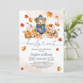 We Can Bearly Wait Herfst Baby Shower Uitnodiging (Staand voorkant)