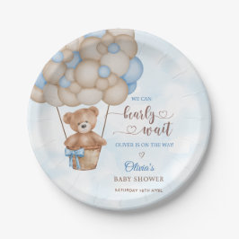We Can Bearly Wait Hot Air Balloon Baby Shower Papieren Bordje