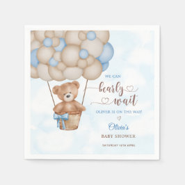 We Can Bearly Wait Hot Air Balloon Baby Shower Servet