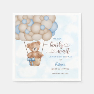 We Can Bearly Wait Hot Air Balloon Baby Shower Servet