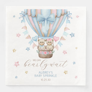 We Can Bearly Wait Jongen Meisje Tweeling Baby Spr Servet