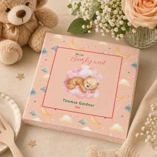 We Can Bearly Wait Jongen Mooie Beer Baby Shower Servet