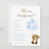 We Can Bearly Wait Klassieke Script Baby Shower Kaart (Voorkant)