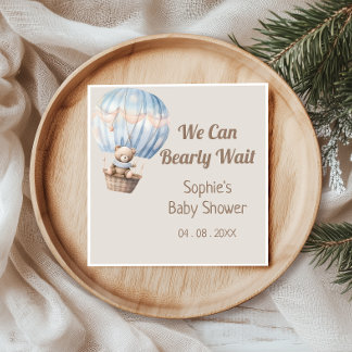 We Can Bearly Wait Knuffelbeertje Baby Borrel Servet