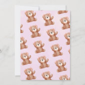 We Can Bearly Wait Meisje Teddybeer Babyshower Kaart (Achterkant)