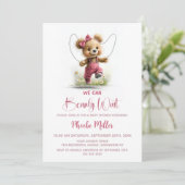 We Can Bearly Wait Meisje Teddydbeer Kaart (Staand voorkant)