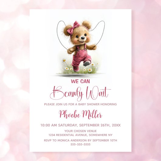 We Can Bearly Wait Meisje Teddydbeer Kaart