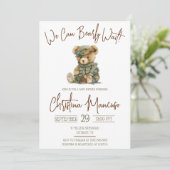 We Can Bearly Wait Military Teddy Bear Baby Shower Kaart (Staand voorkant)