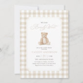 We Can Bearly Wait Neutral Teddy Bear Baby Shower Kaart (Voorkant)
