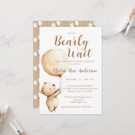 We Can Bearly Wait Neutrale Baby Borrel Uitnodigin Kaart
