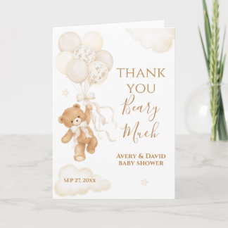 We Can Bearly Wait Neutrale Baby Shower Bedankkaart