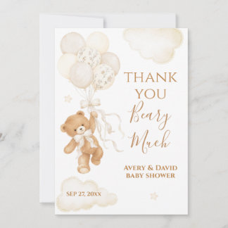 We Can Bearly Wait Neutrale Baby Shower Bedankkaart