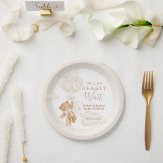 We Can Bearly Wait Neutrale Baby Shower Papieren Bordje